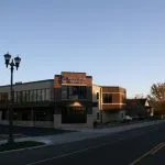 View of the office building from across the street