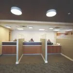 Office tour of reception area looking straight on