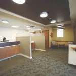 Office tour of reception area looking on an angle