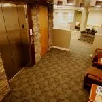 Waiting room and elevator and chairs 
