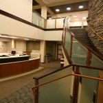 Front desk and stairs to dental exam rooms