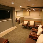 Patient waiting room with TV